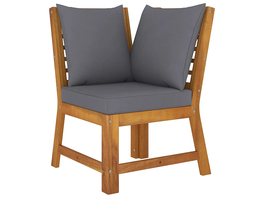 Salon de jardin 4 pcs avec coussin Bois d'acacia solide 7