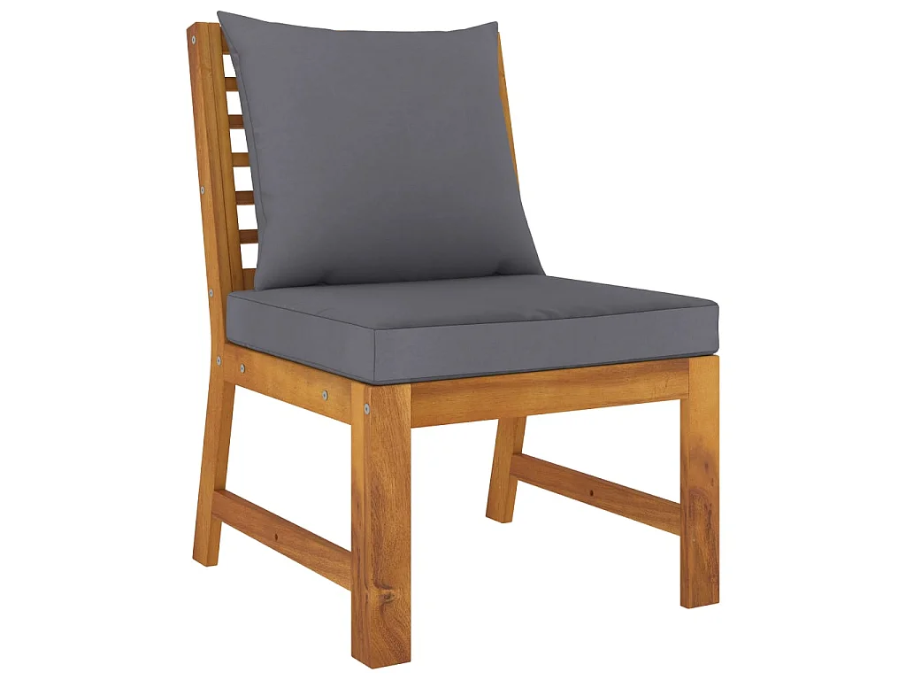 Salon de jardin 4 pcs avec coussin Bois d'acacia solide 7