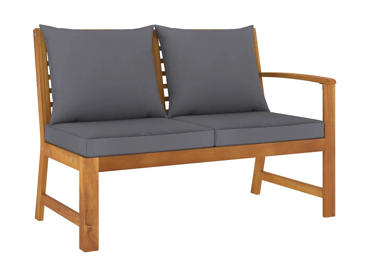 Salon de jardin 4 pcs avec coussin Bois d'acacia solide 7