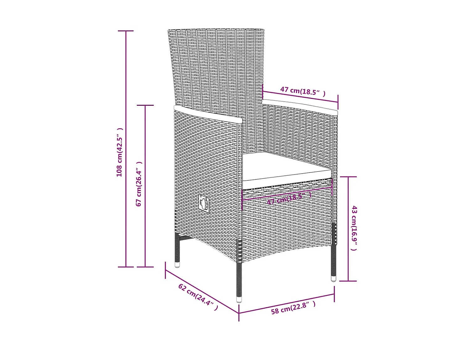 Ensemble de salle à manger de jardin avec coussins 7 pcs Gris 2