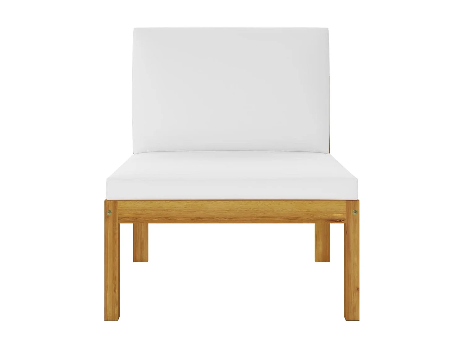 Salon de jardin 5 pcs avec coussins Crème Bois d'acacia solide 2