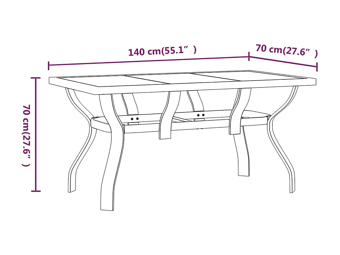 Ensemble de salle à manger de jardin 5 pcs Noir 36