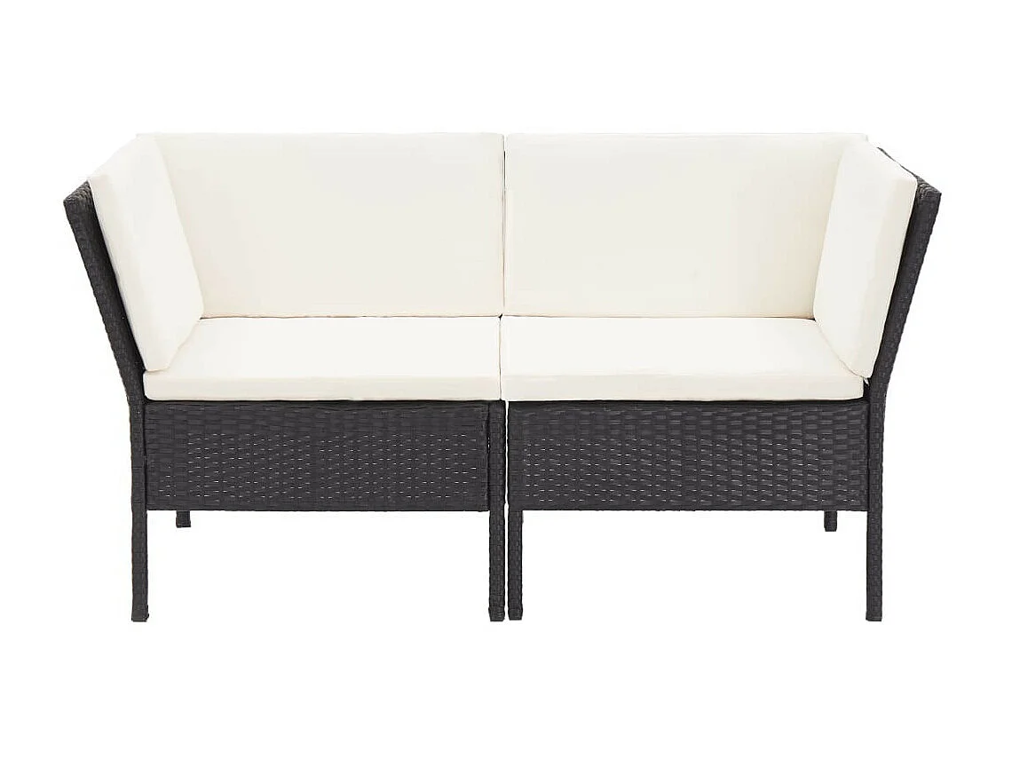 Salon de jardin 8 pcs avec coussins Résine tressée Noir 52