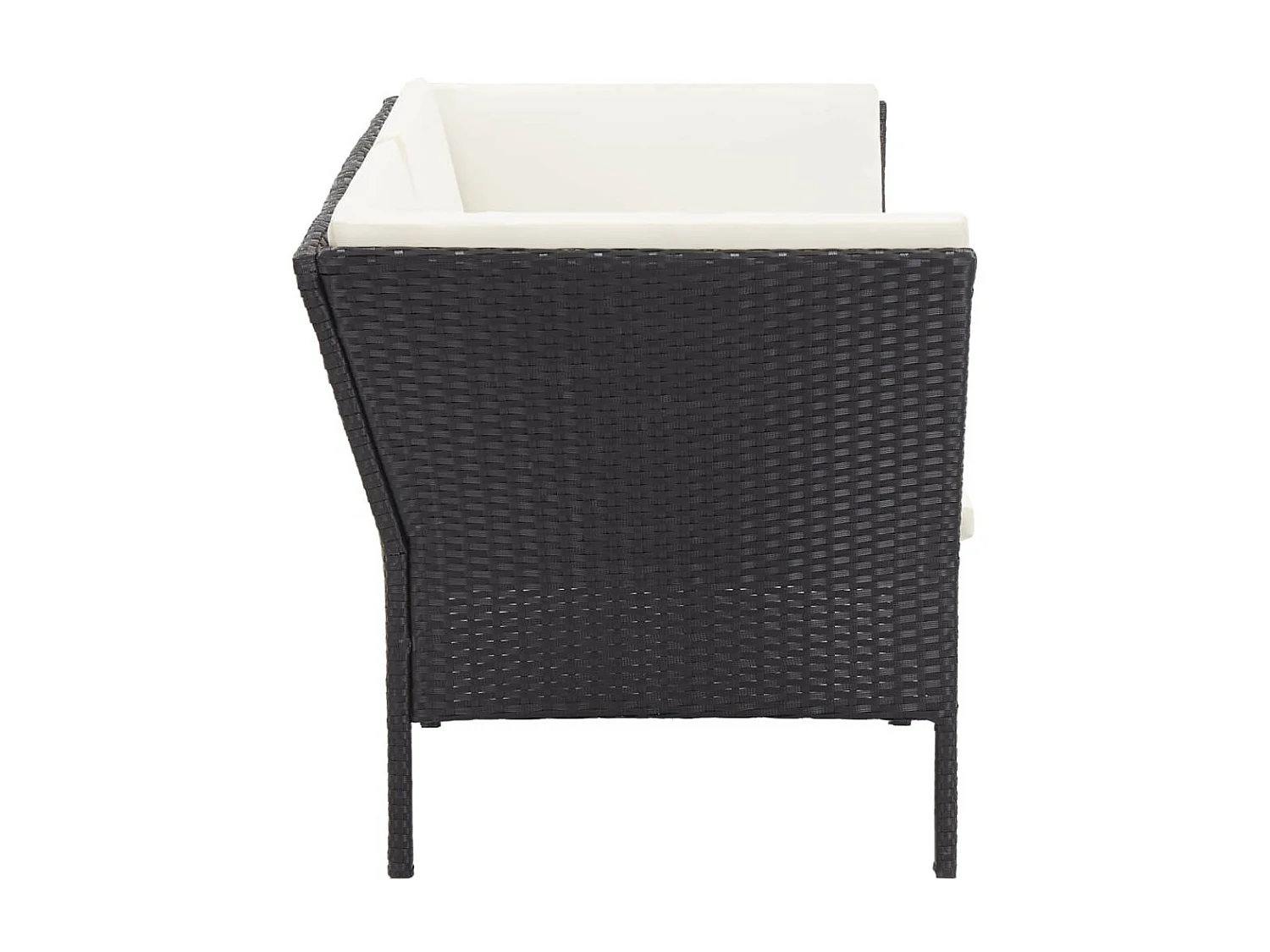 Salon de jardin 8 pcs avec coussins Résine tressée Noir 52