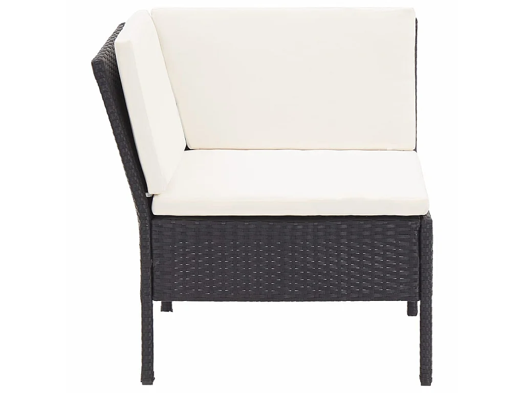 Salon de jardin 8 pcs avec coussins Résine tressée Noir 52