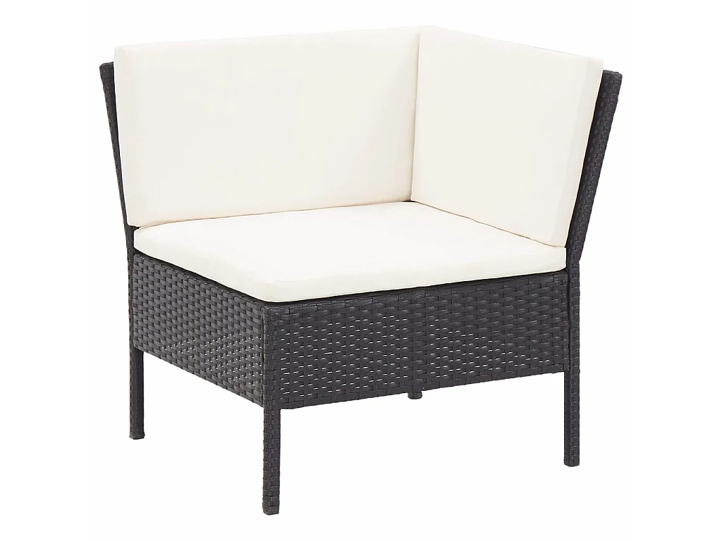 Salon de jardin 8 pcs avec coussins Résine tressée Noir 52