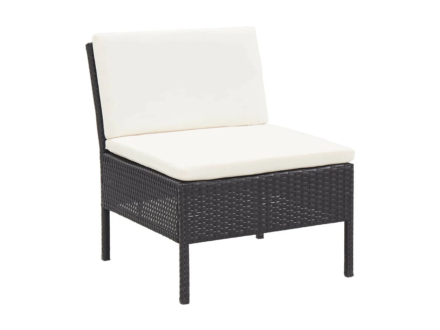 Salon de jardin 8 pcs avec coussins Résine tressée Noir 52