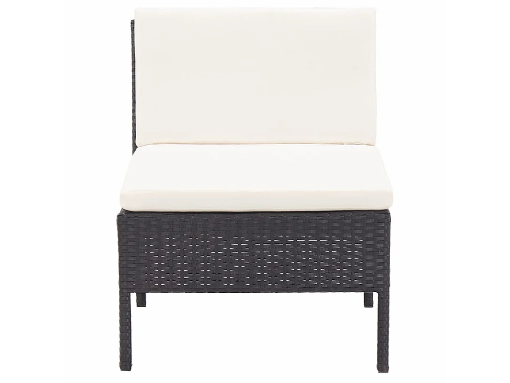 Salon de jardin 8 pcs avec coussins Résine tressée Noir 52