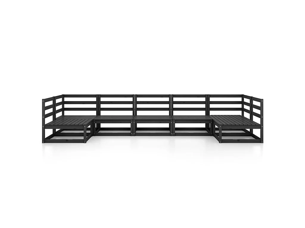 Salon de jardin 7 pcs Bois de pin massif 33