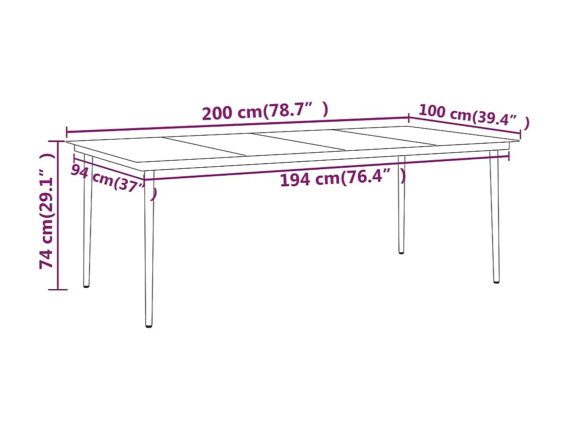Ensemble de salle à manger de jardin 7 pcs Noir 37