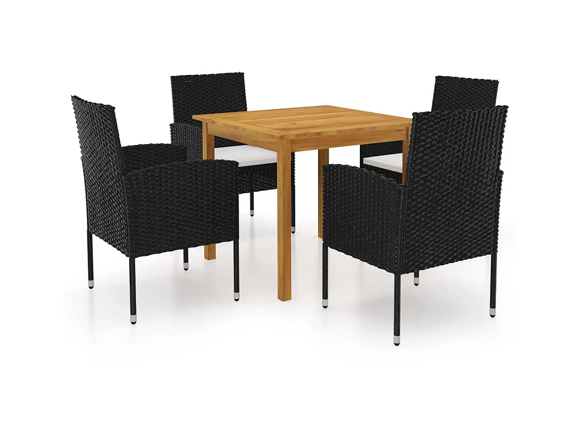 Ensemble de salle à manger de jardin 5 pcs Noir 69