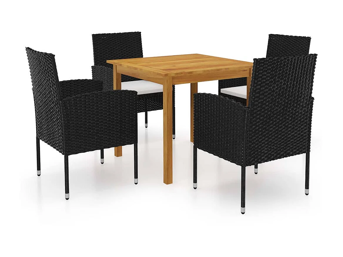 Ensemble de salle à manger de jardin 5 pcs Noir 69