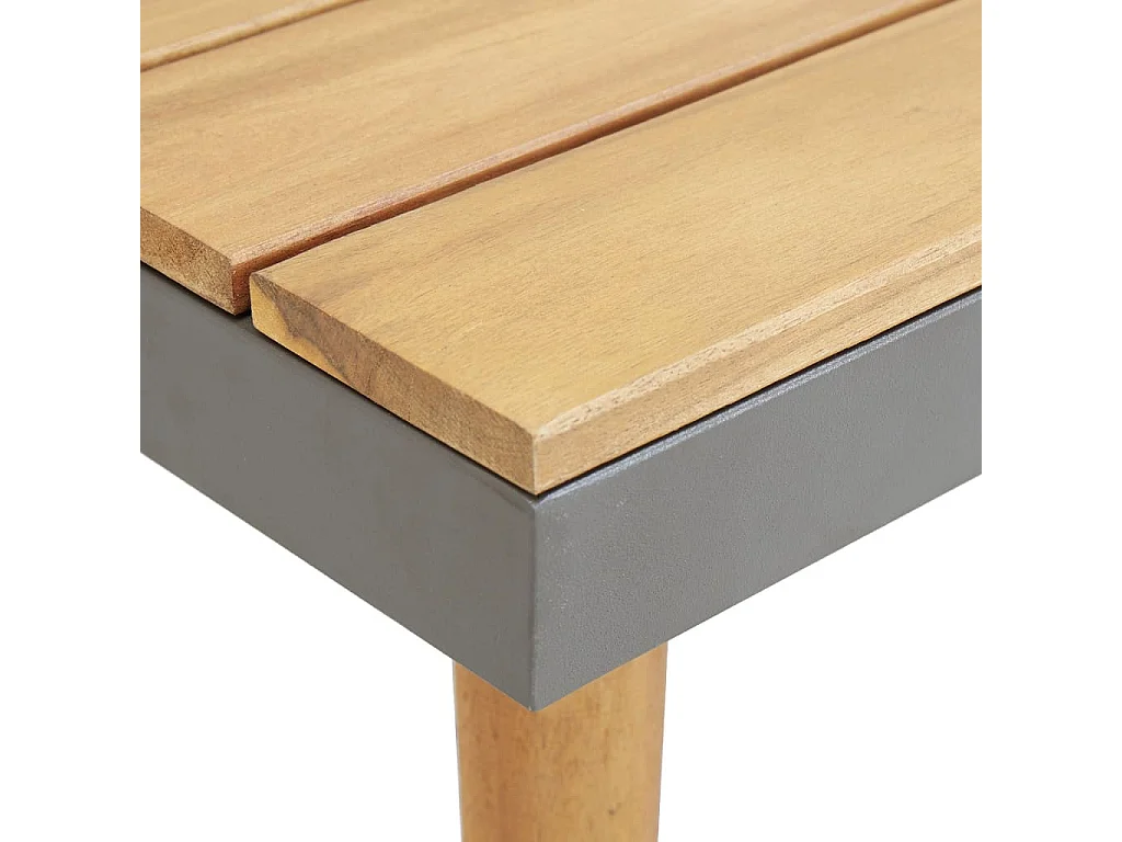 Juego muebles de jardín 7 plazas y cojines madera acacia marrón