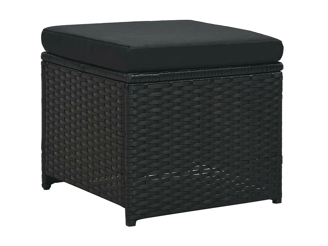 Salon de jardin 6 pcs avec coussins Résine tressée Noir 37