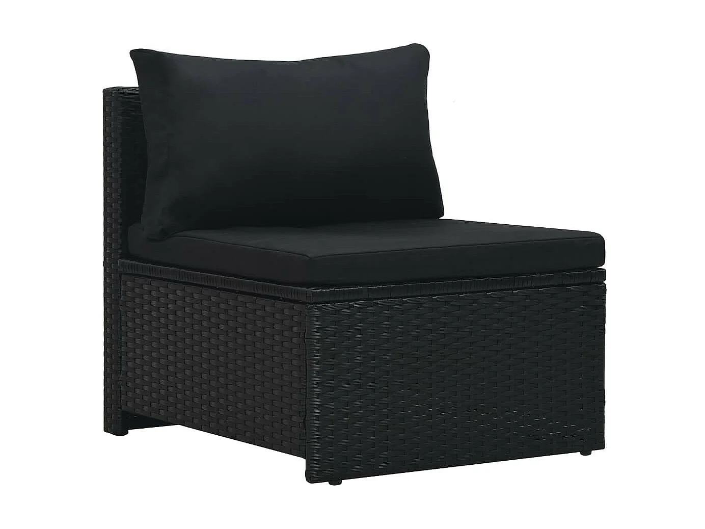 Salon de jardin 6 pcs avec coussins Résine tressée Noir 37