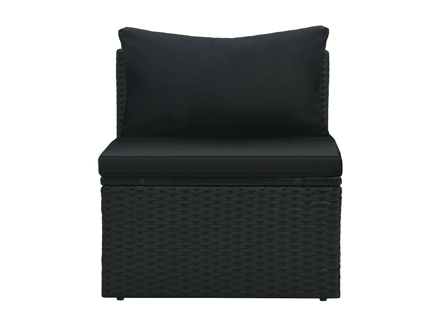 Salon de jardin 6 pcs avec coussins Résine tressée Noir 37