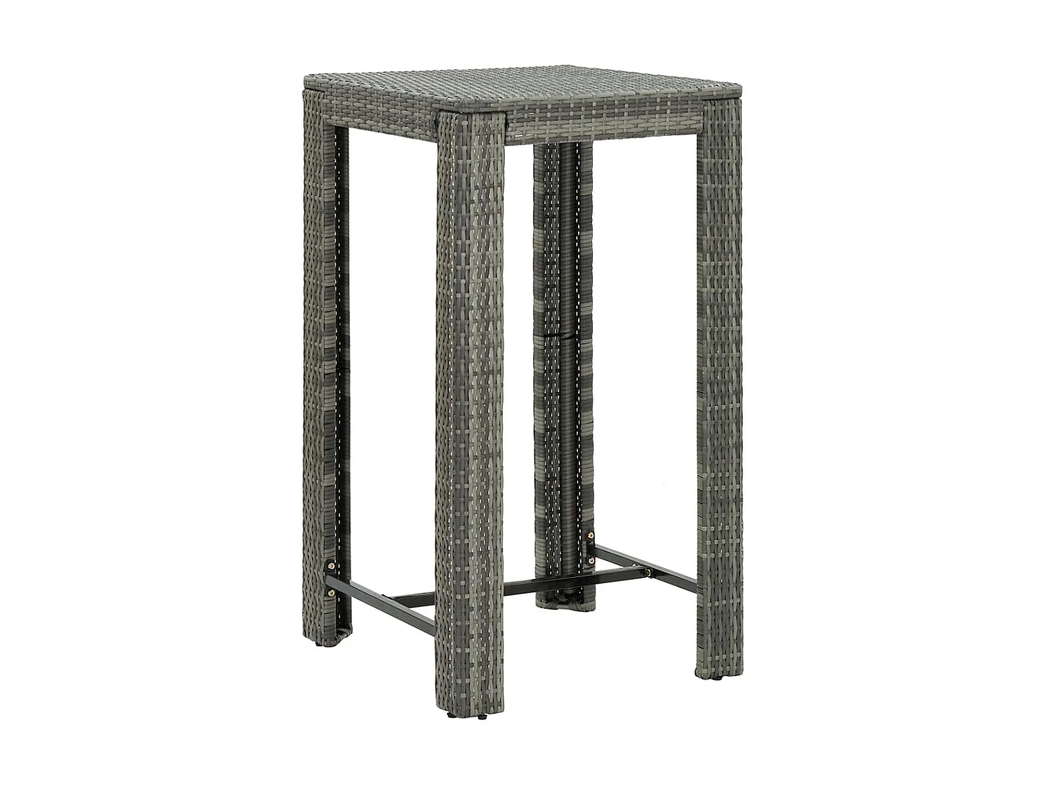 Jeu de bar de jardin 5 pcs avec accoudoirs Résine tressée Gris