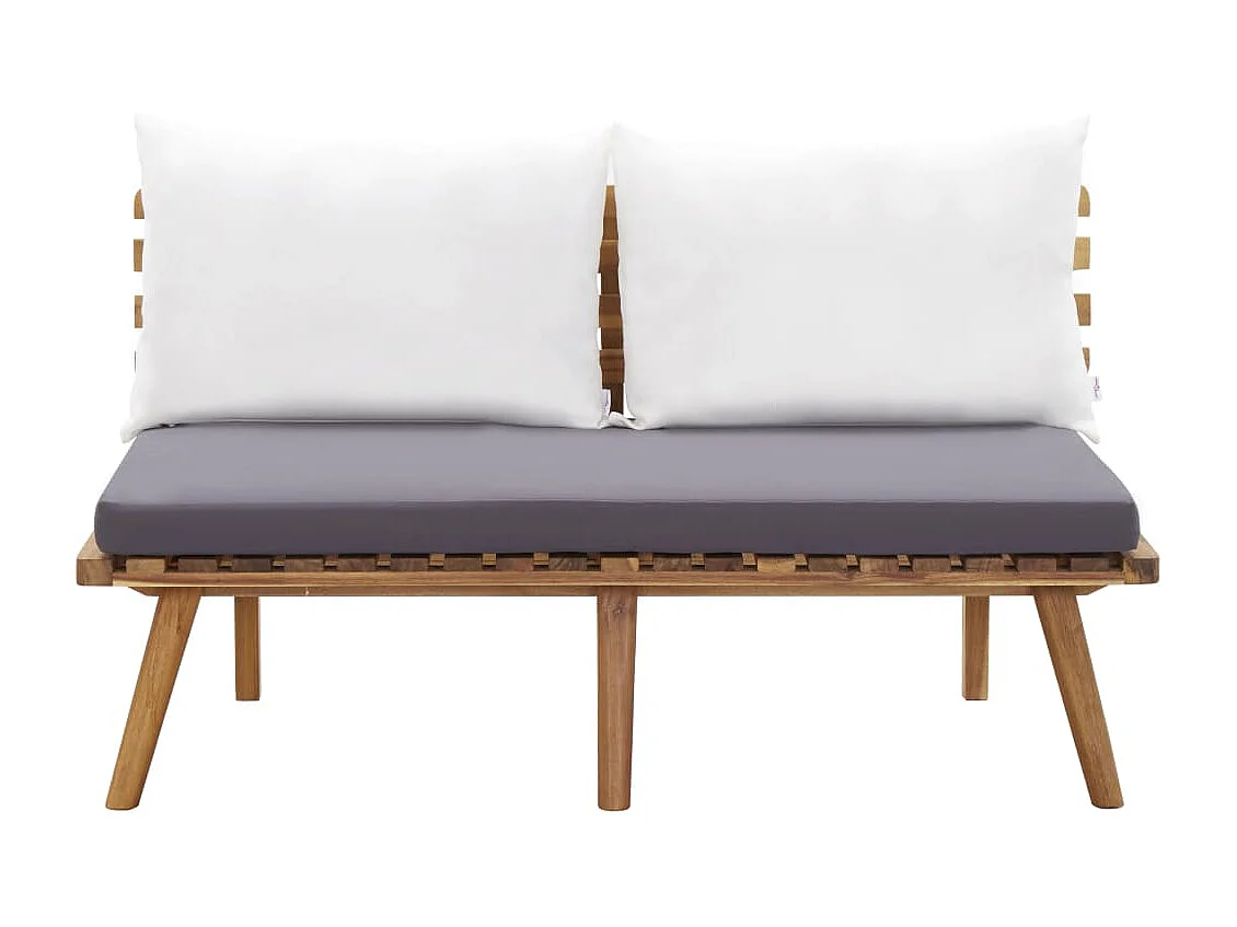 Salon de jardin 4 pcs avec coussins Bois d'acacia solide 3