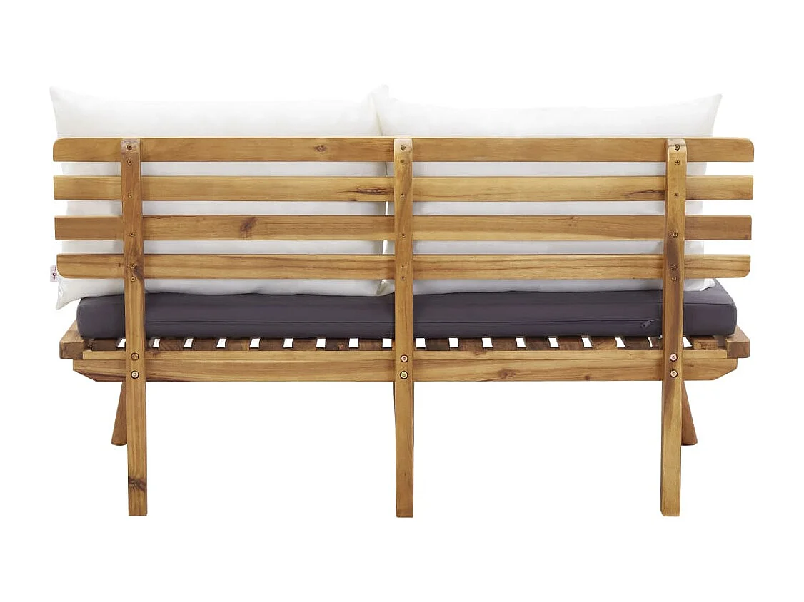 Salon de jardin 4 pcs avec coussins Bois d'acacia solide 3