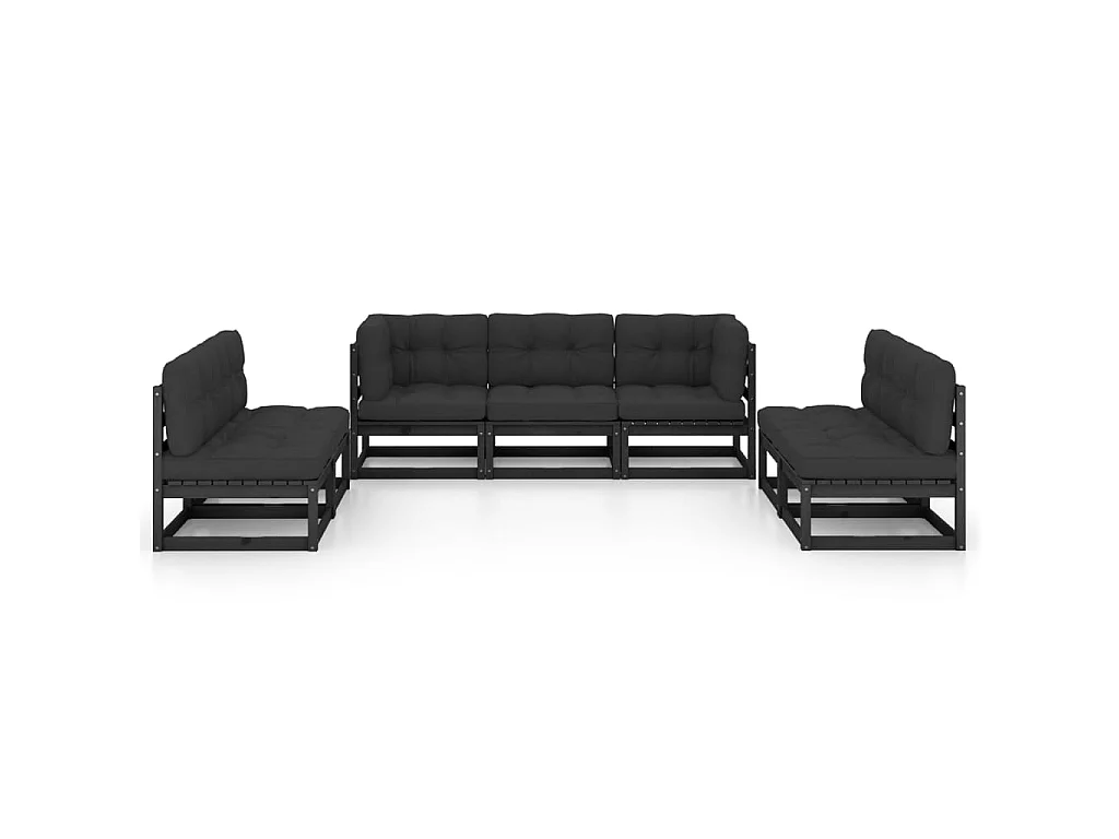 Salon de jardin 7 pcs avec coussins Bois de pin massif 71