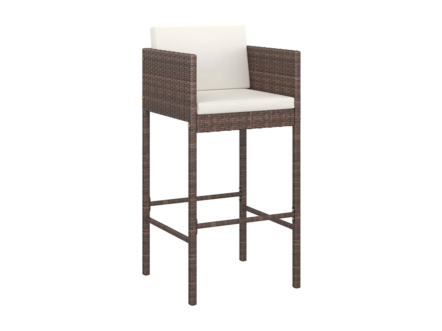 Ensemble bar de jardin 5 pcs et coussins Résine tressée Marron