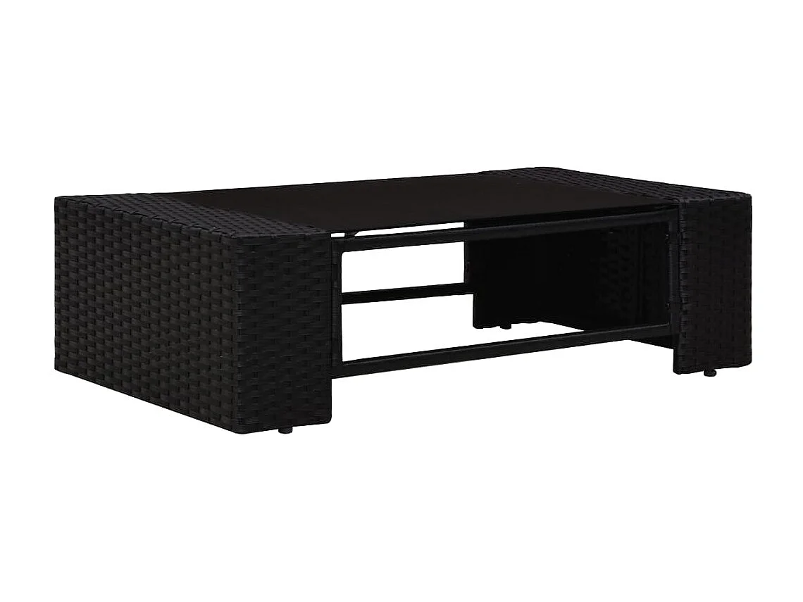 Salon de jardin 6 pcs Résine tressée Noir