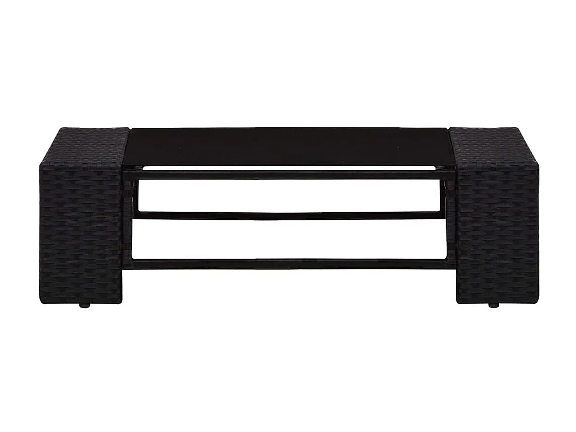 Salon de jardin 6 pcs Résine tressée Noir