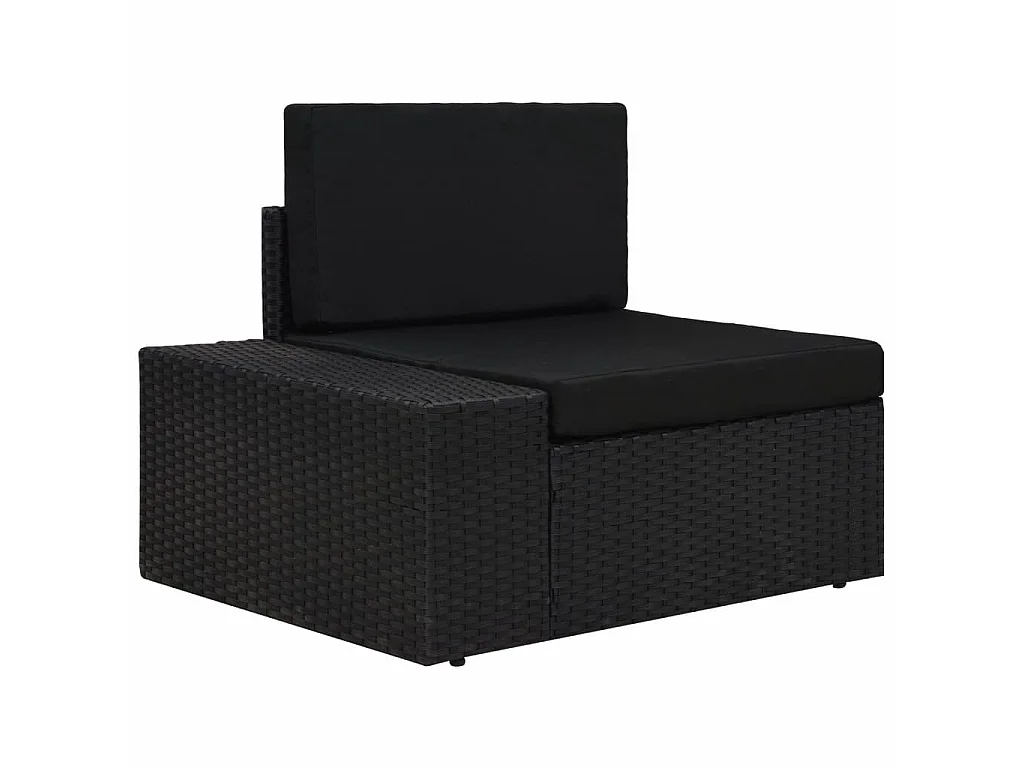 Salon de jardin 6 pcs Résine tressée Noir