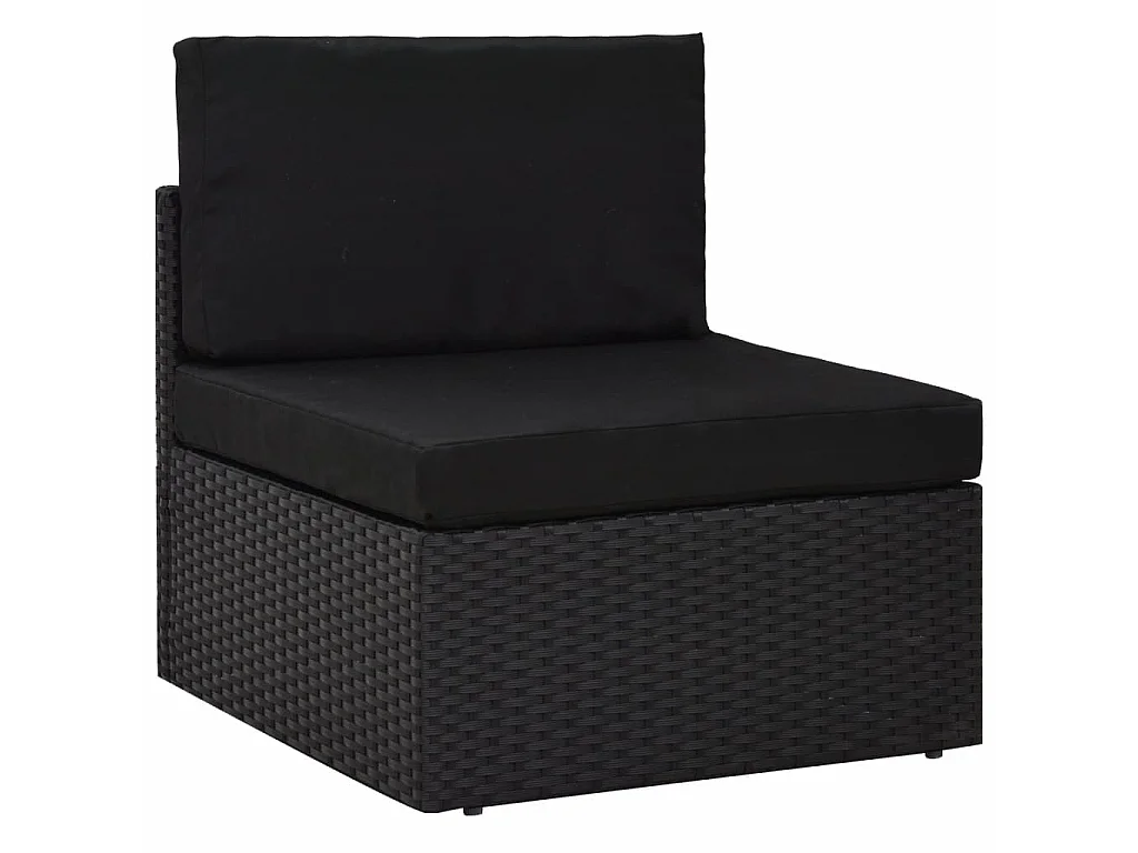 Salon de jardin 6 pcs Résine tressée Noir