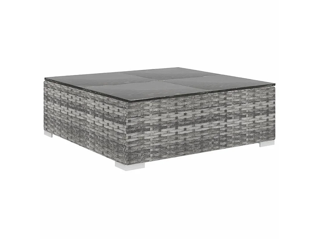 Salon de jardin 6 pcs avec coussins Résine tressée Gris 24