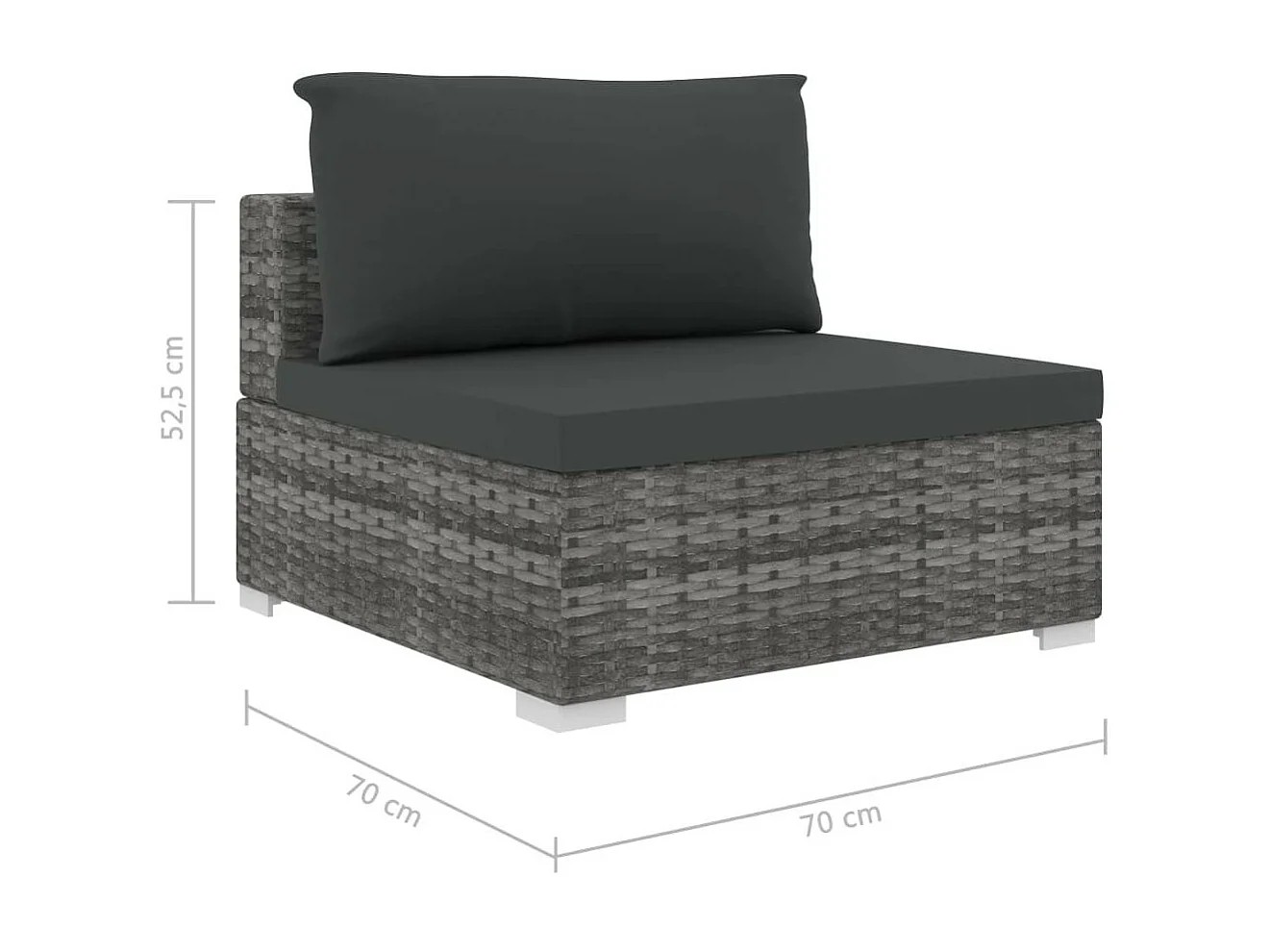 Salon de jardin 6 pcs avec coussins Résine tressée Gris 24