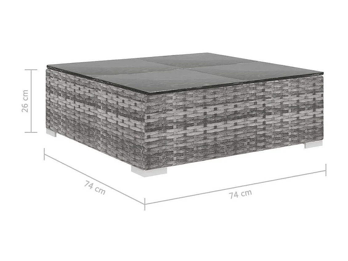 Salon de jardin 6 pcs avec coussins Résine tressée Gris 24