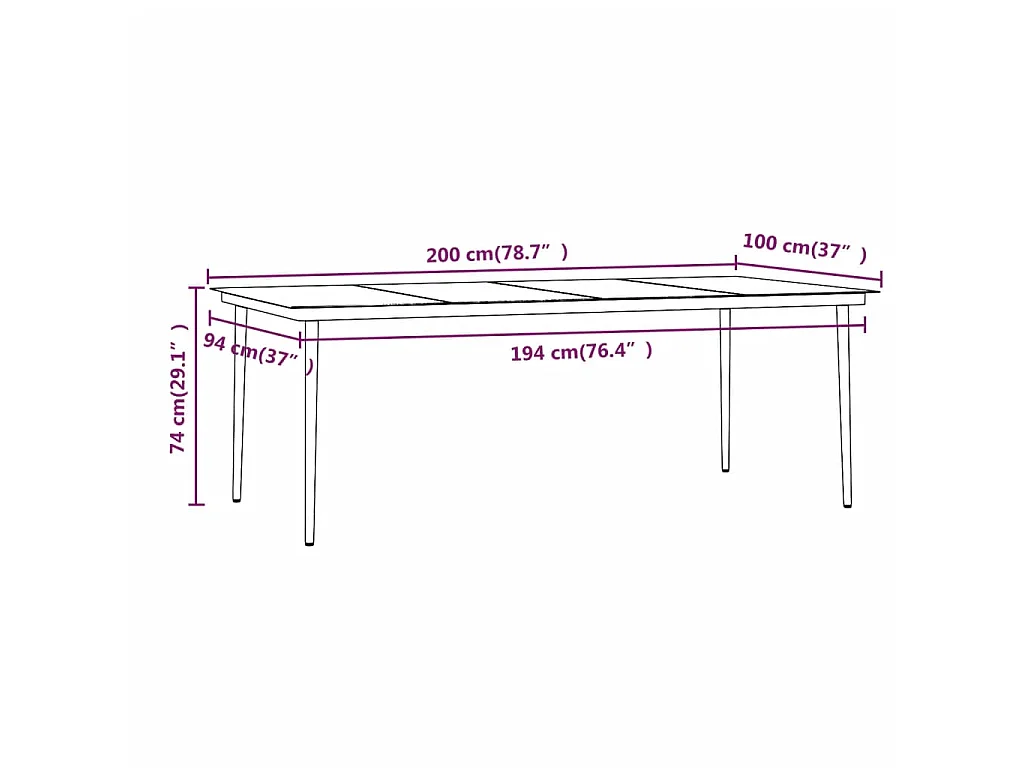 Ensemble de salle à manger de jardin coussins 7 pcs Marron-noir