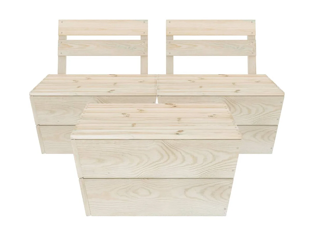 Salon de jardin palette 3 pcs Bois d'épicéa imprégné