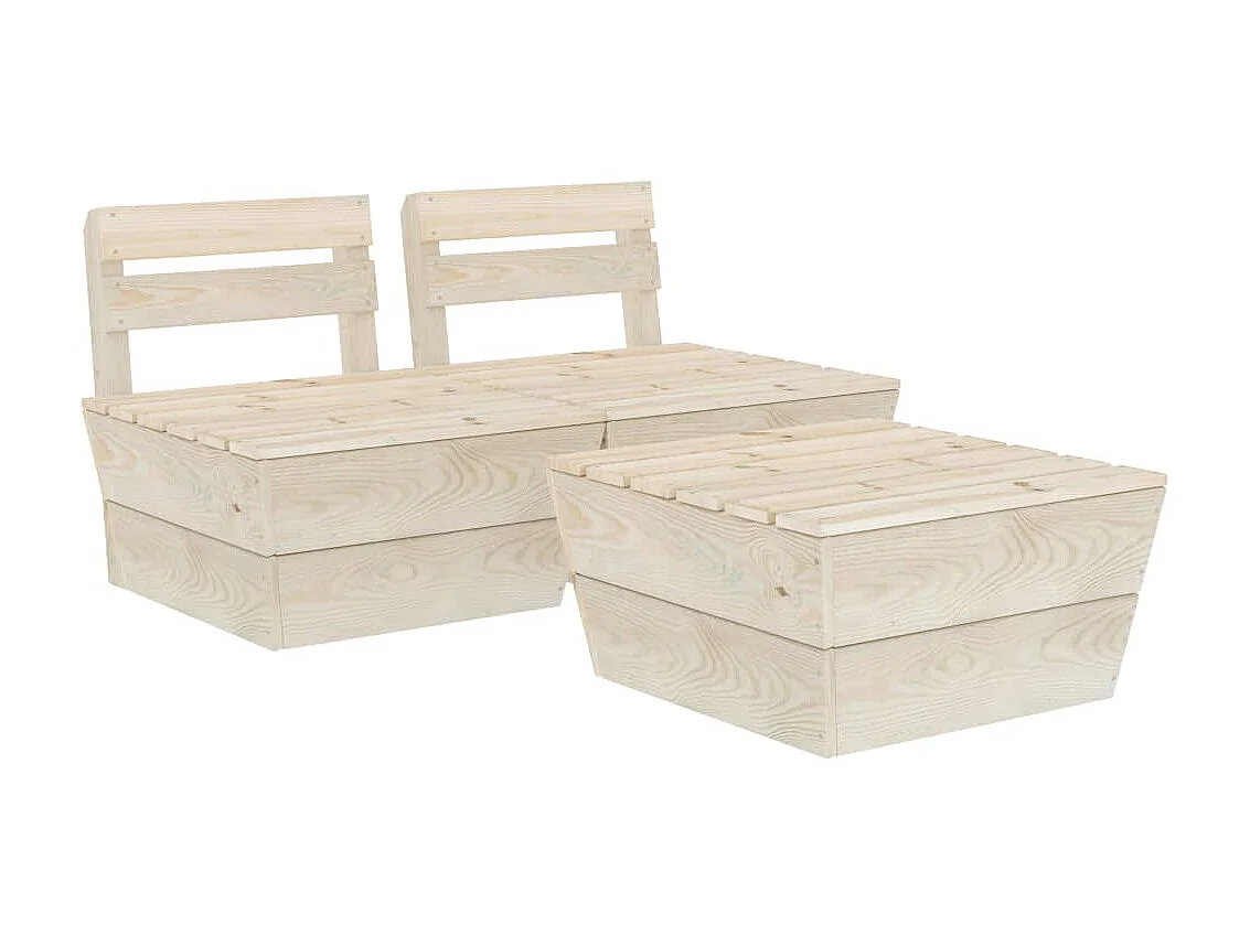 Salon de jardin palette 3 pcs Bois d'épicéa imprégné