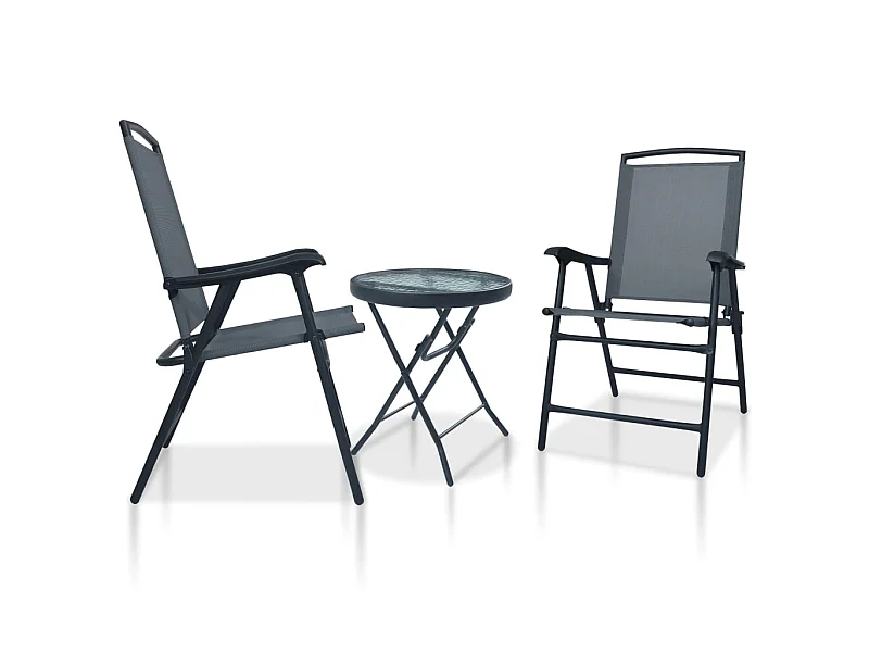 Ensemble de bistro 3 pcs Gris Acier