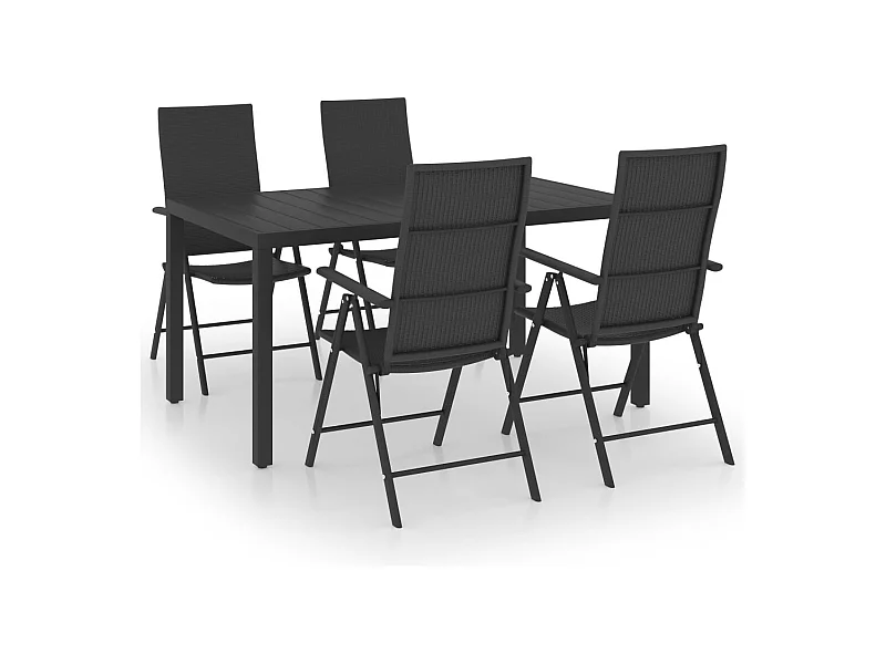 Ensemble de salle à manger de jardin 5 pcs Noir 33