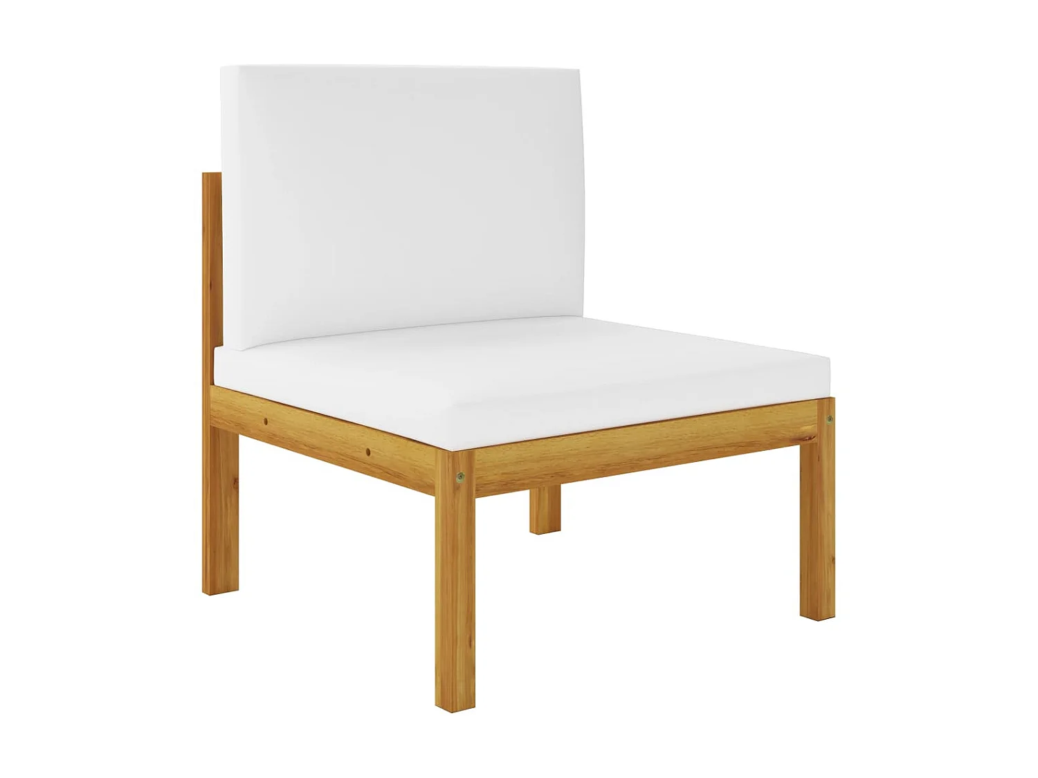 Salon de jardin 9 pcs avec coussins Crème Bois d'acacia solide 2