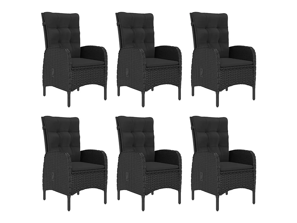 Ensemble de salle à manger de jardin 7 pcs Noir 28