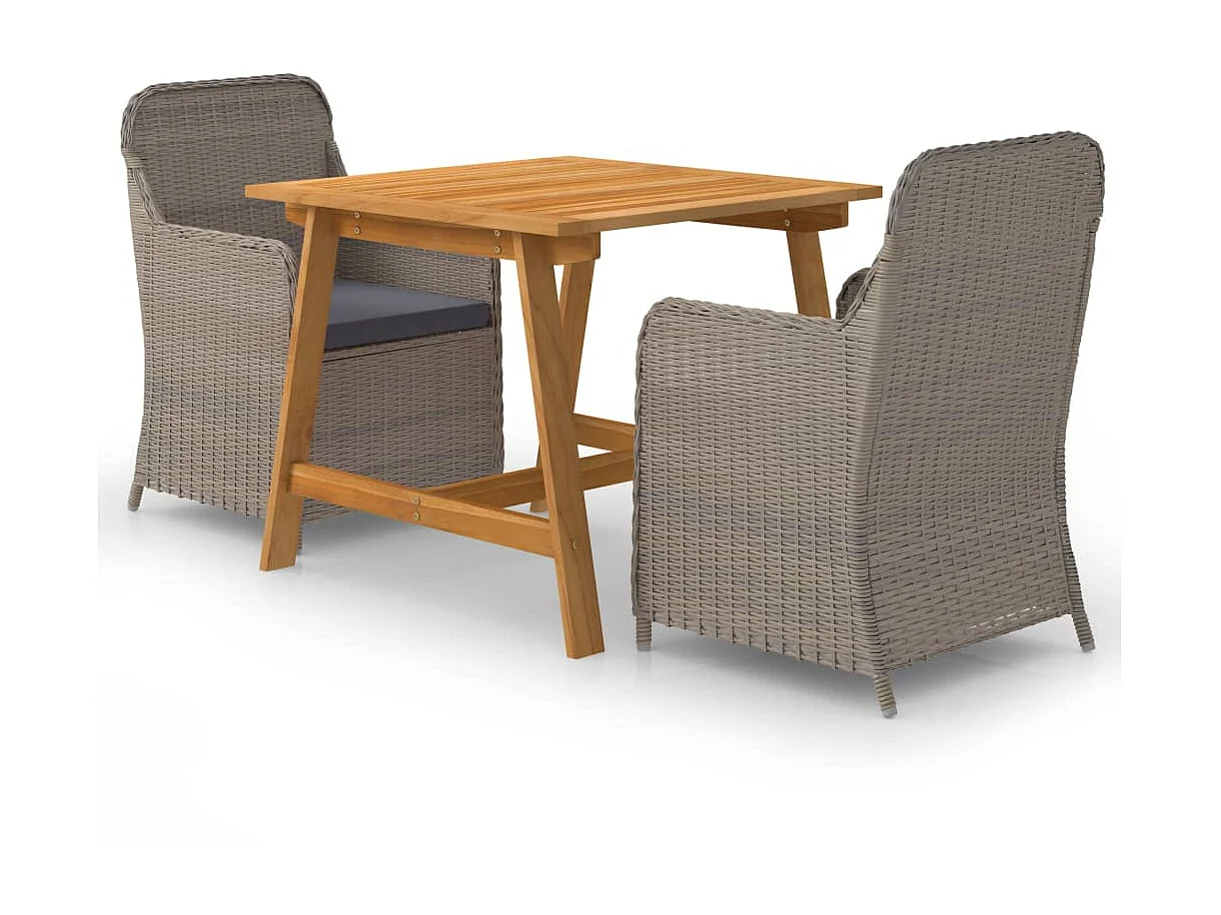 Ensemble de salle à manger de jardin 3 pcs Marron 16