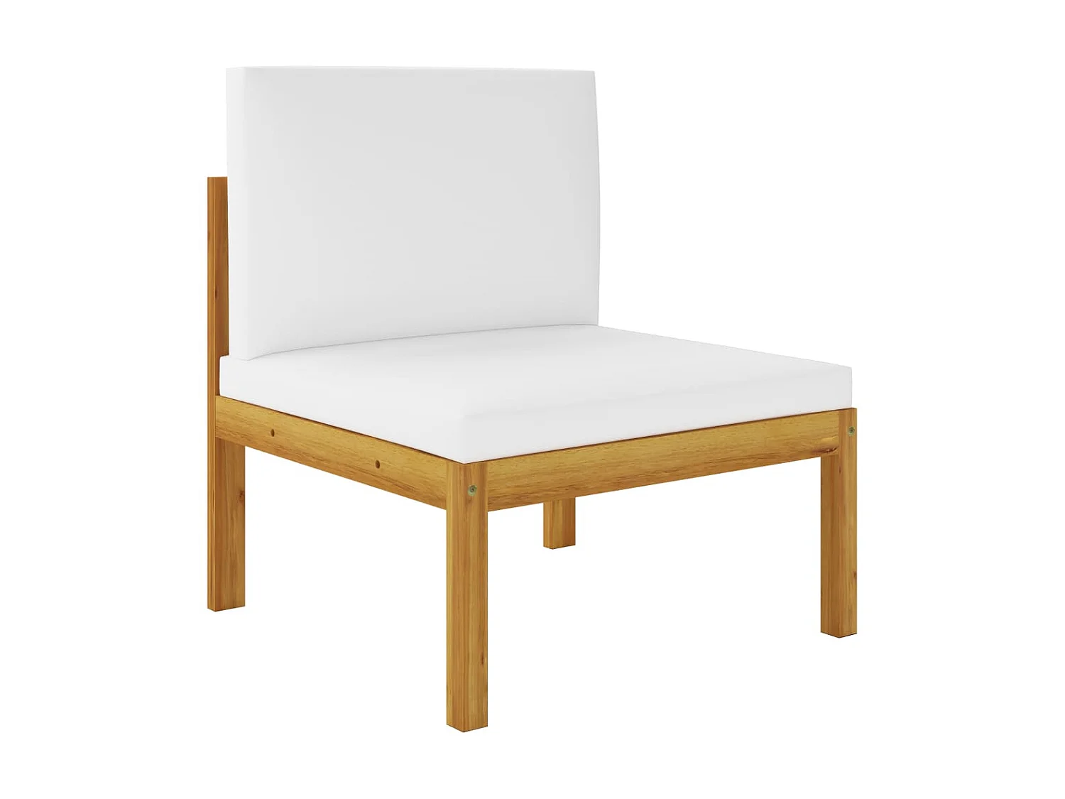 Salon de jardin 4 pcs avec coussins Crème Bois d'acacia solide 3