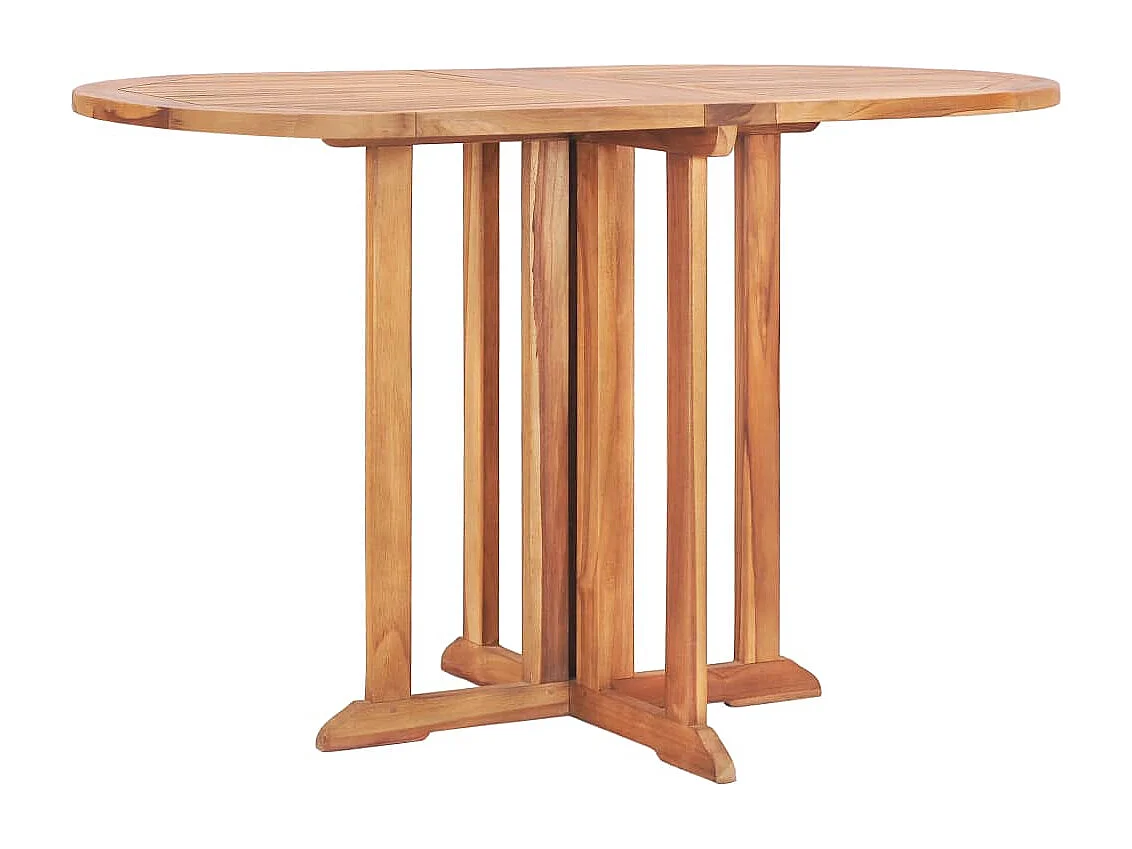 Mobilier à dîner d'extérieur pliable 5 pcs Bois solide de teck 9