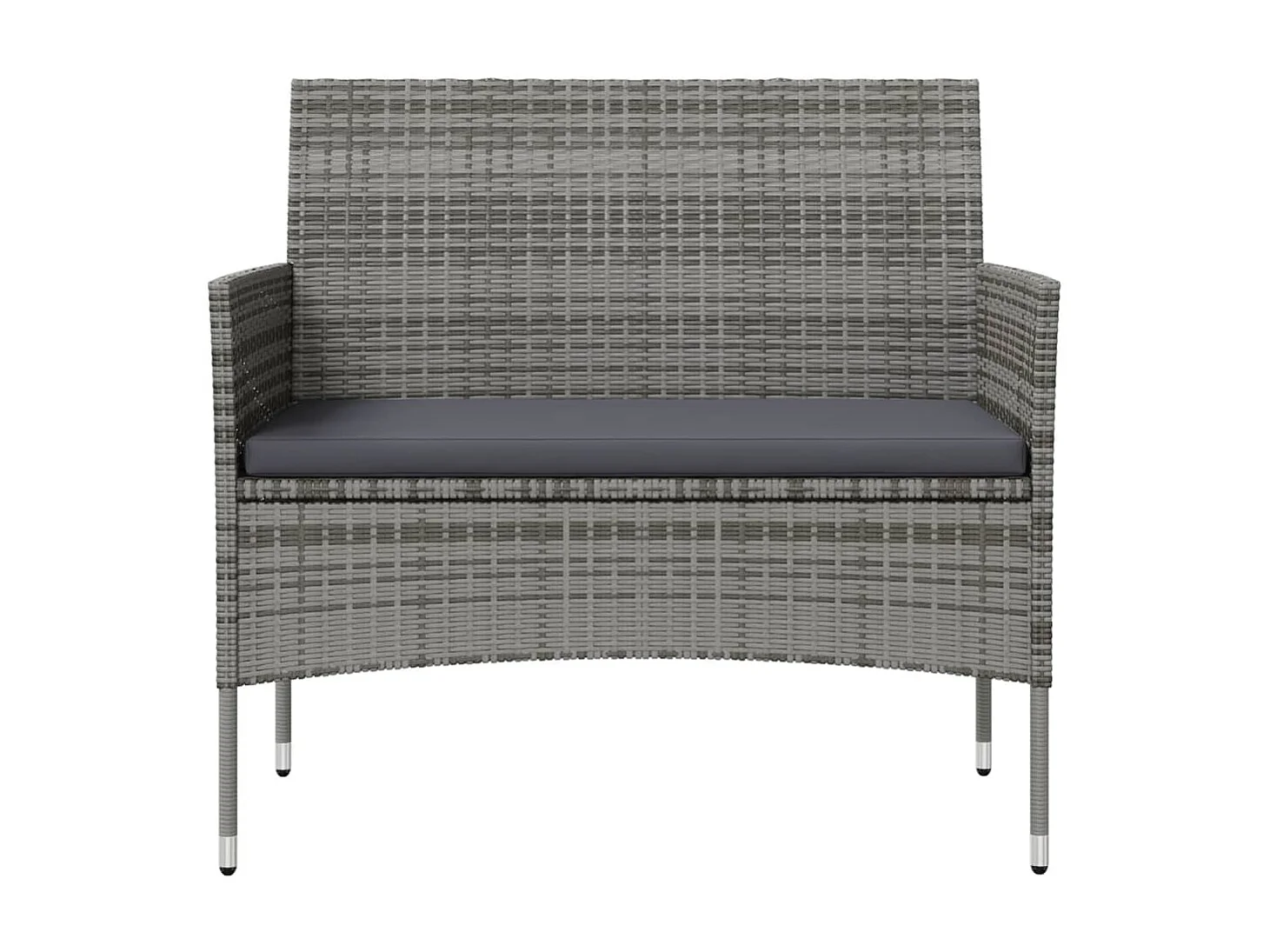 Salon de jardin 16 pcs avec coussins Résine tressée Gris