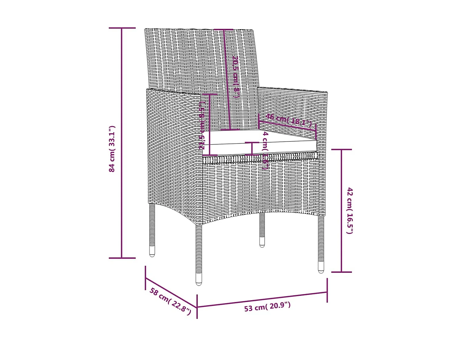 Salon de jardin 16 pcs avec coussins Résine tressée Gris