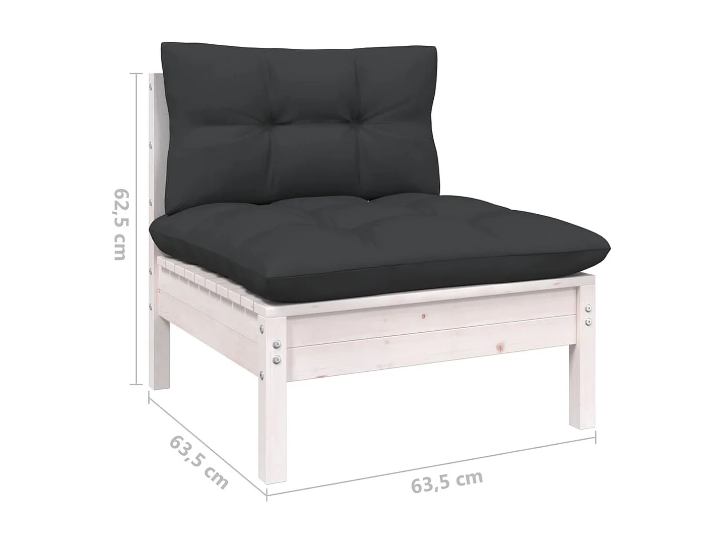 Salon de jardin 6 pcs avec coussins Bois de pin massif 9