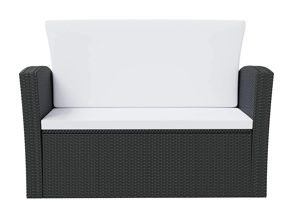 Salon de jardin 8 pcs avec coussins Résine tressée Noir 83