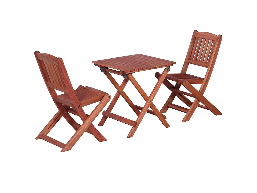Ensemble de bistro 3 pcs pour enfants Bois d'eucalyptus solide