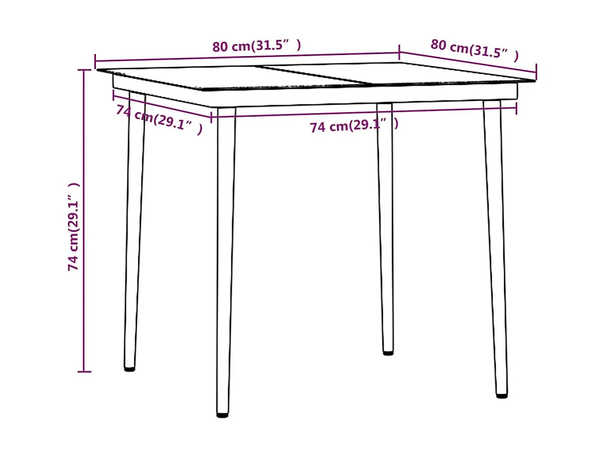 Mobilier de salle à manger de jardin coussins 5 pcs Marron-noir