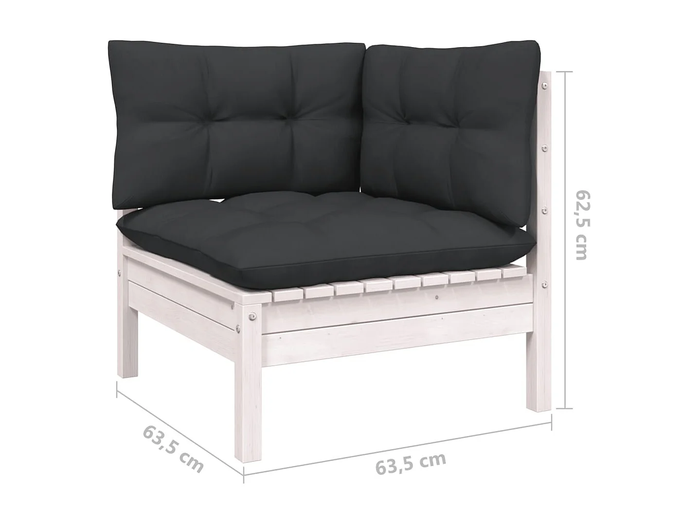 Salon de jardin 6 pcs avec coussins anthracite Bois de pin