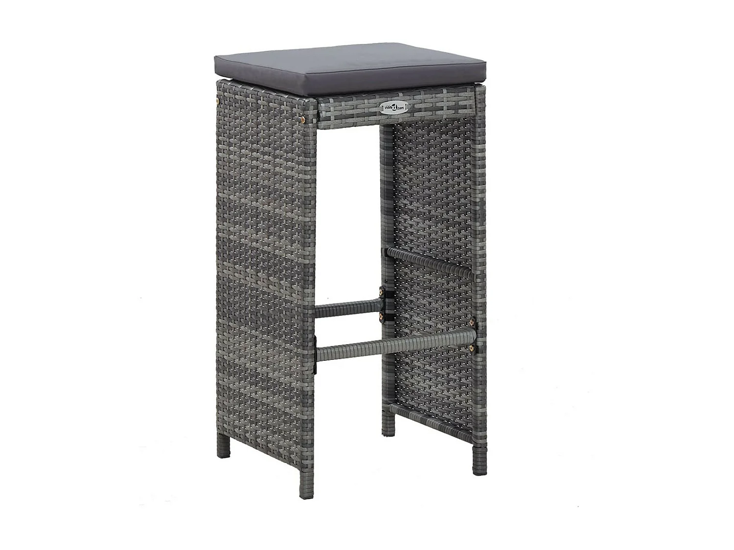 Meuble de bar de jardin 7 pcs et coussins Résine tressée Gris